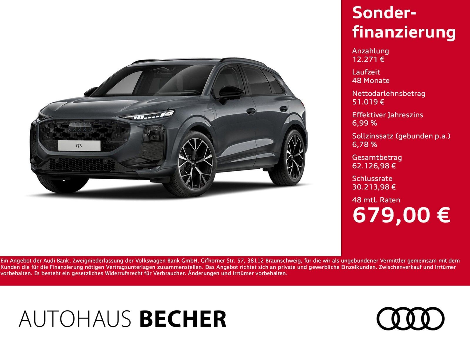 Audi Q3 e-hybrid 200 kW S line S tronic /AHK/Navi/Pan