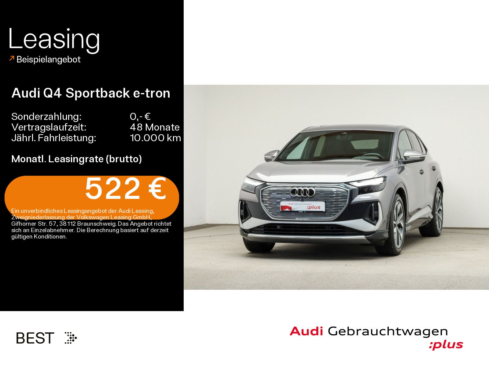 Audi Q4 Sportback 50 e-tron qu. S line, Pano, Assist