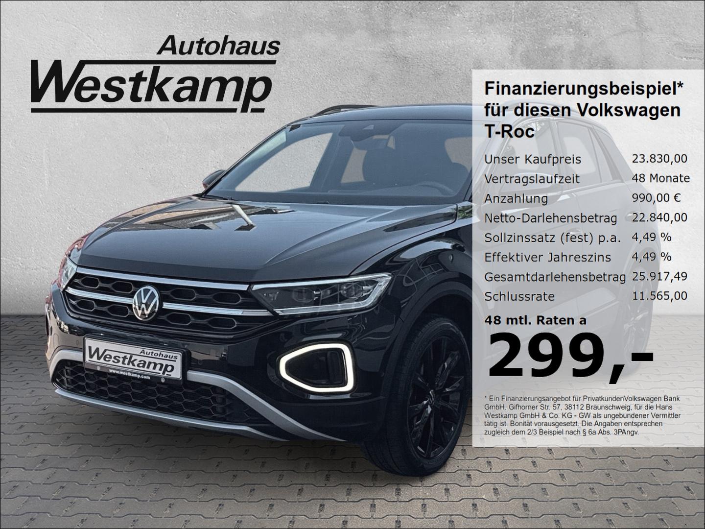 Volkswagen T-Roc Style 1.5 TSI DSG Black-Style Led-Plus Abs