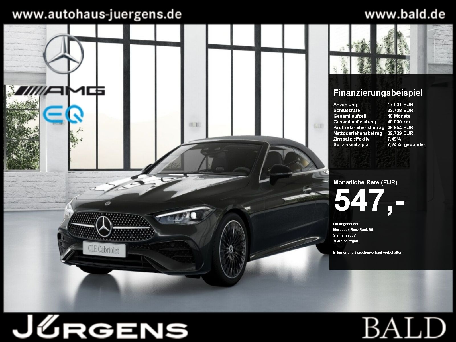 MERCEDES-BENZ CLE 220 d Cabrio AMG-Sport/360/Night/Distr/Memo
