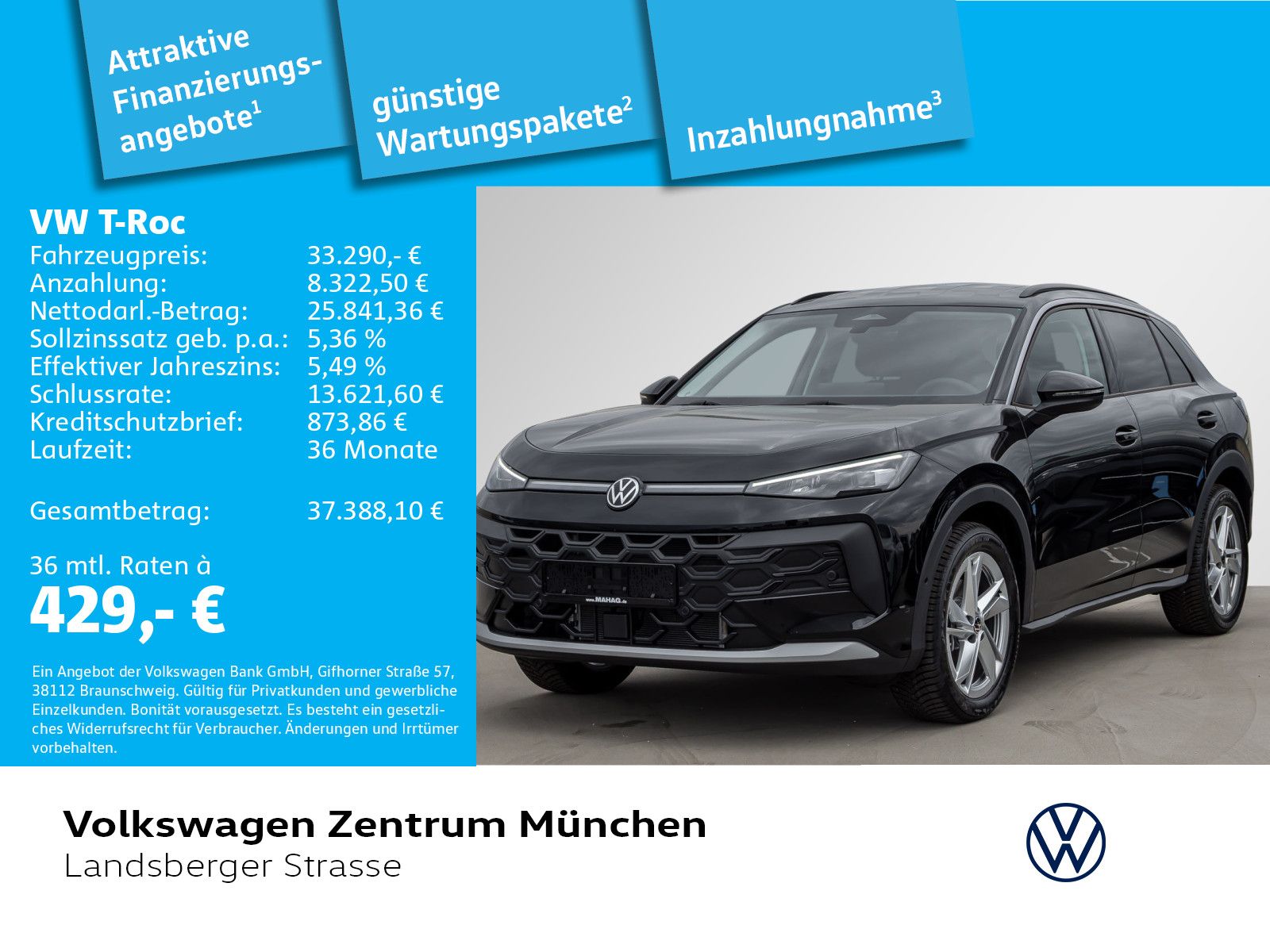 Volkswagen T-Roc 1.5 eTSI LIFE LED+ R-KAM APP ACC DAB+ 18"