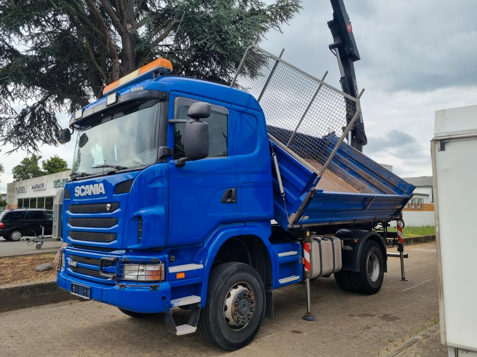 Scania G440 Kipper Kran Allrad 4x4 Funk Hiab 144 E