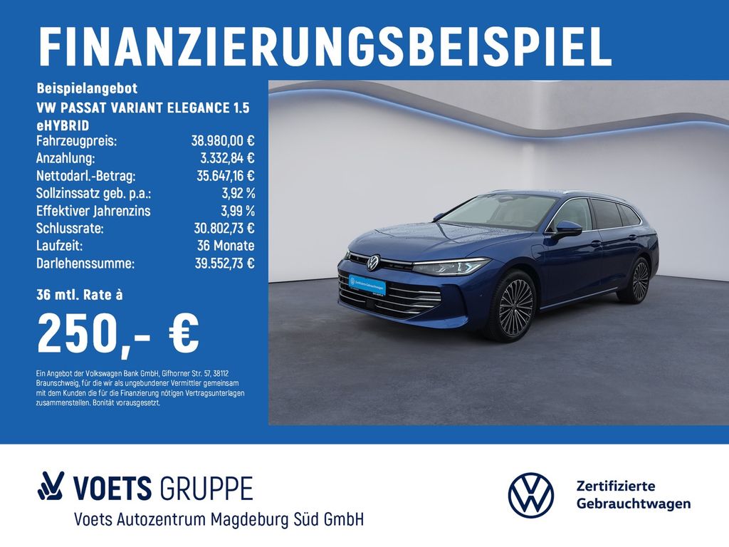 Abbildung Leasingangebot Volkswagen PASSAT VARIANT ELEGANCE 1.5 eHYBRID LED+AHK+AREA