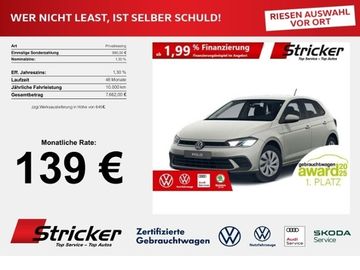 Volkswagen Leasingangebot: Volkswagen Polo  Life 1.0 80 PS LED 139,- mtl ohne Anzahlun