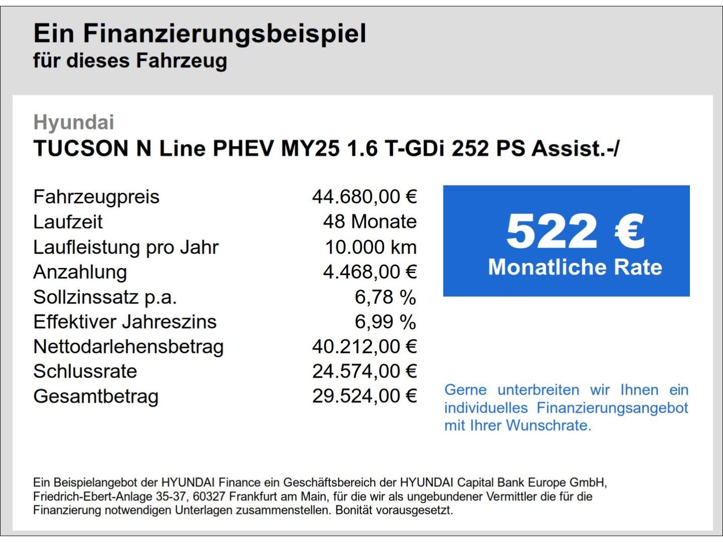 Fahrzeugabbildung Hyundai Tucson N Line PHEV MY25 1.6 T-GDi 252 PS Assist.