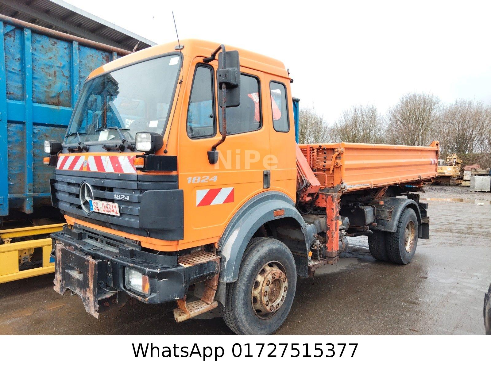 Mercedes-Benz 1824 AK Kran ATLAS , Kipper , Schnee-Platte