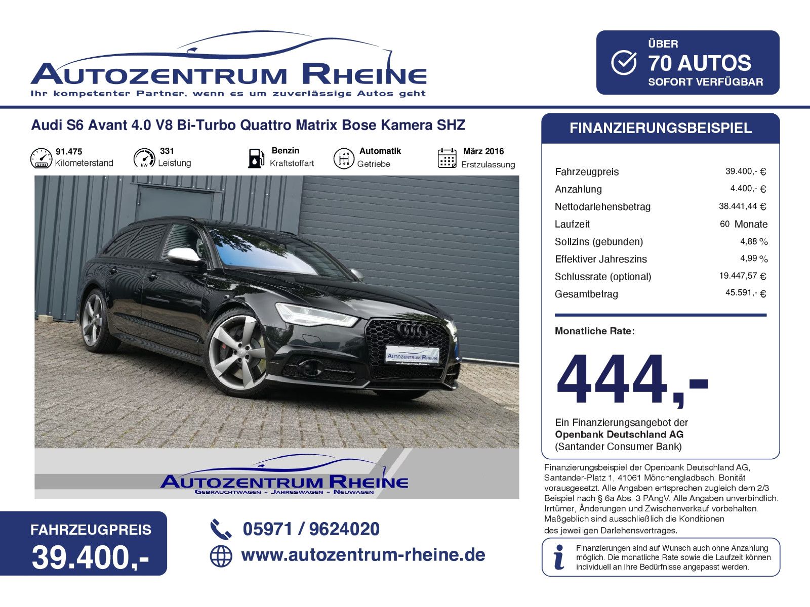 AUDI S6 Avant 4.0 V8 Quattro Matrix Bose Kamera SHZ