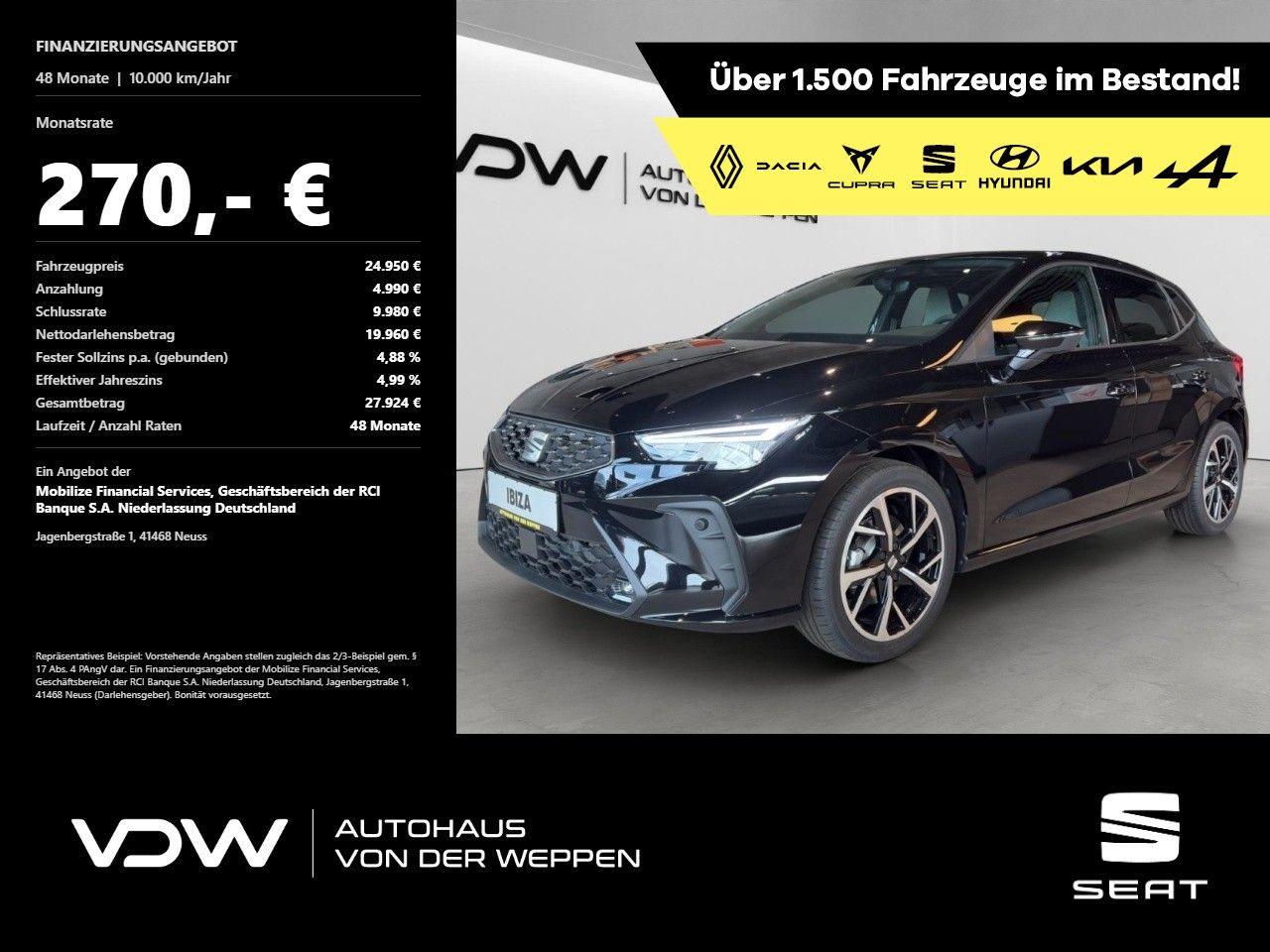 Seat Ibiza FR TSI DSG Navi Kessy SHZ FullLink Klima