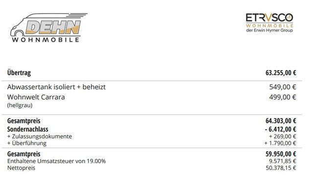 Etrusco CV 600 BB 6.412,00€ Sondernachlass!