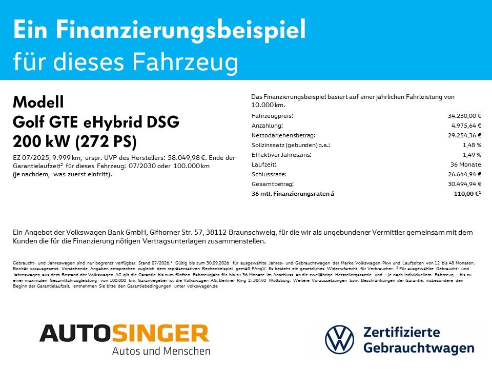 Volkswagen Golf GTE *AHK*IQ-L*ACC*HUD*R-CAM*NAV imagem 2