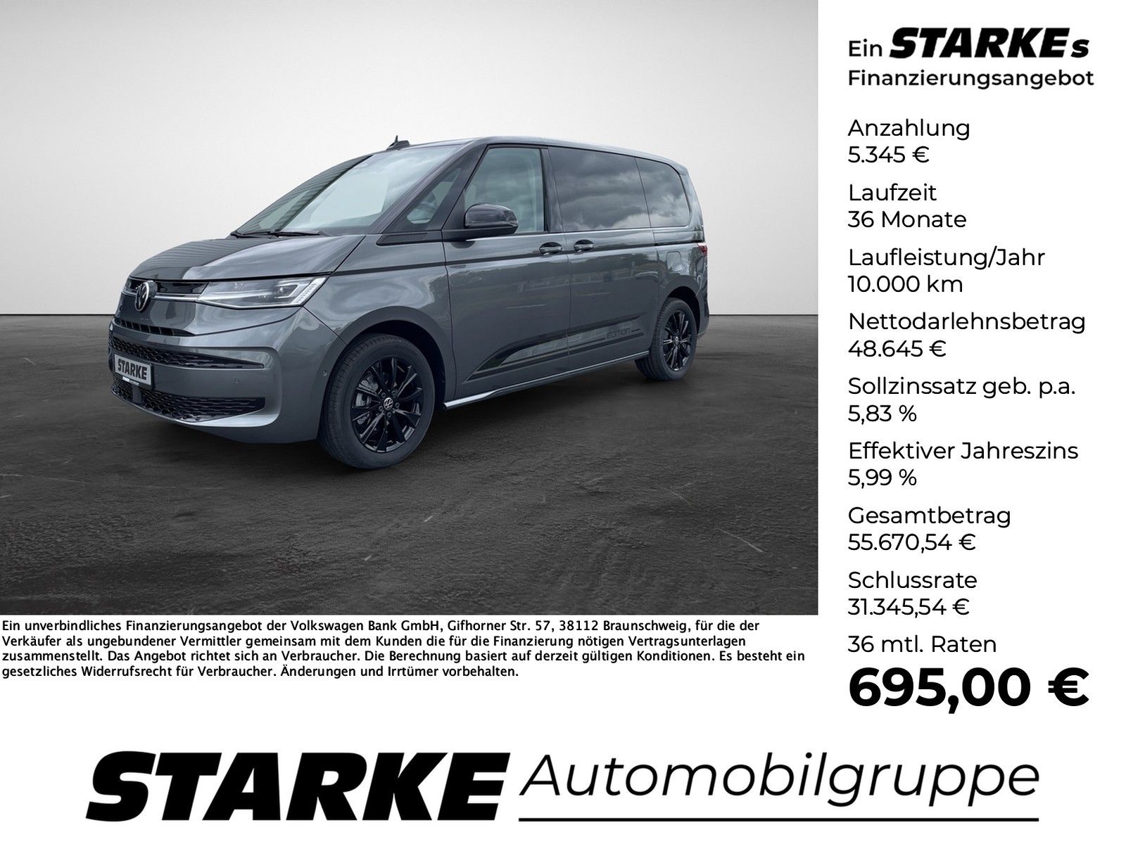 Volkswagen T7 Multivan 2.0 TDI DSG Edition  Panodach AHK Na