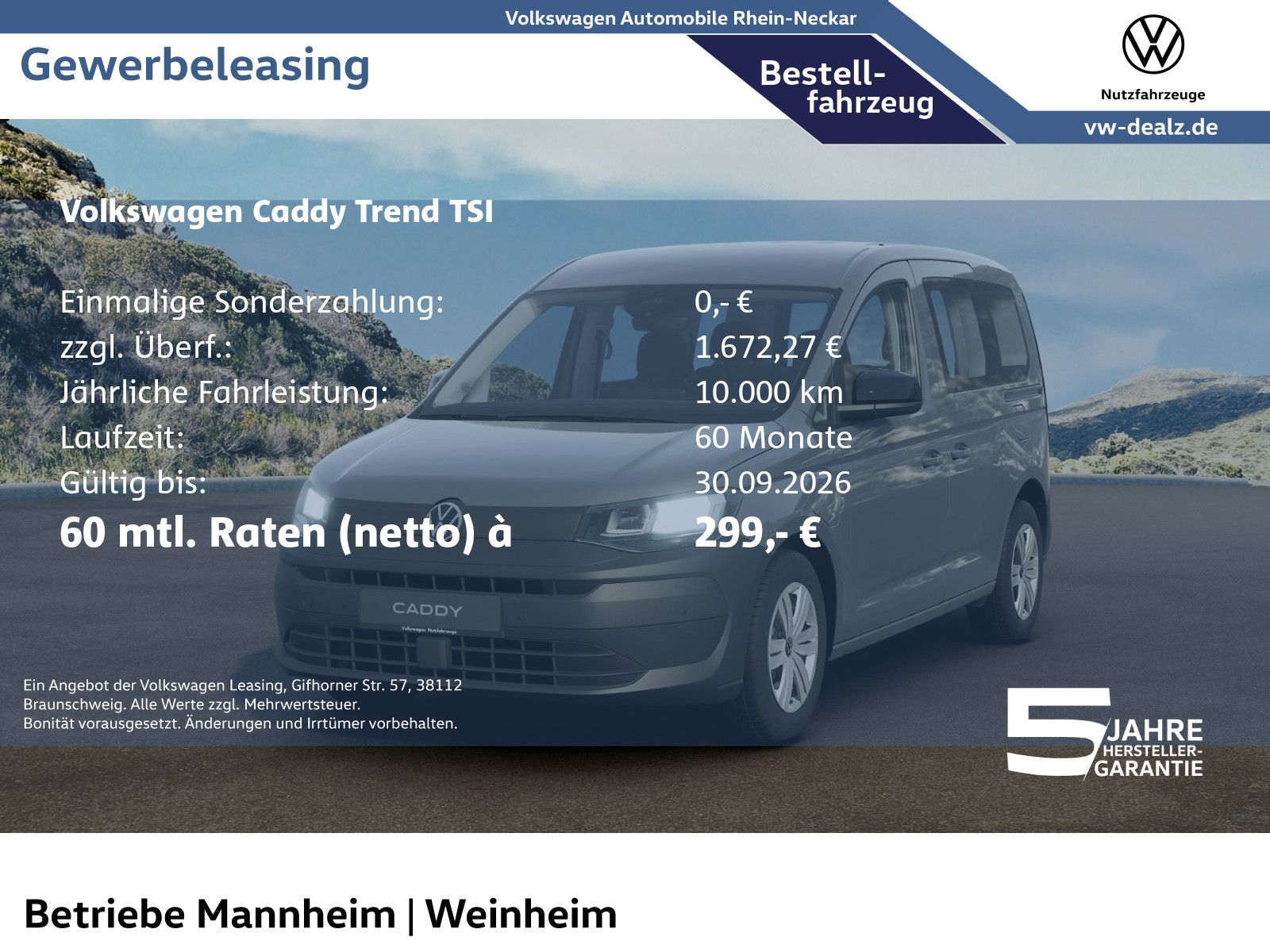 Volkswagen Caddy Trend eHybrid Klima PDC ACC DAB