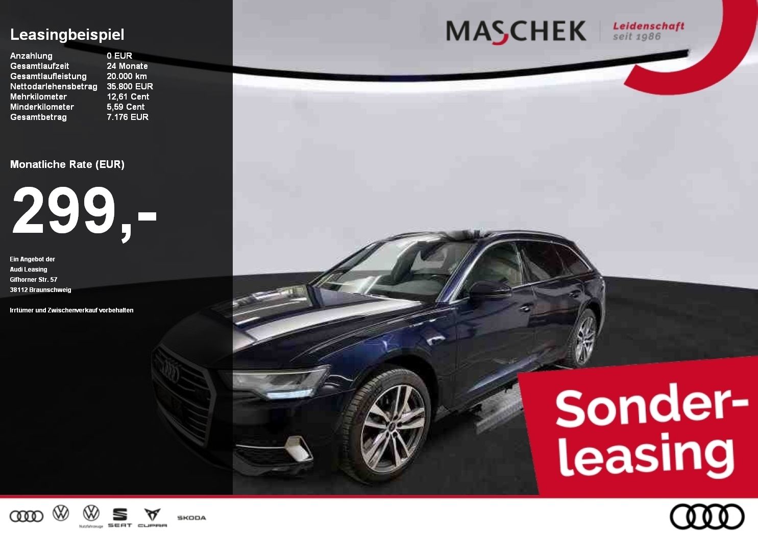 Audi A6 Avant 55 TFSI Sonderleasing Pano Memory ACC V