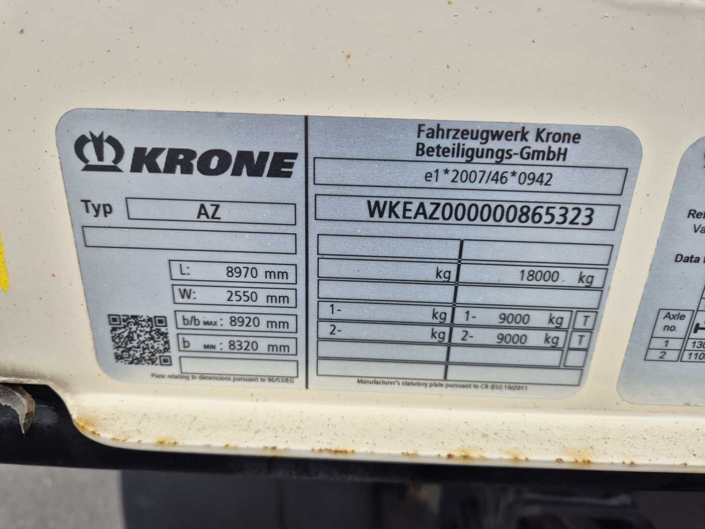 Fahrzeugabbildung Krone AZ 18 K Baustoffanhänger Kamera