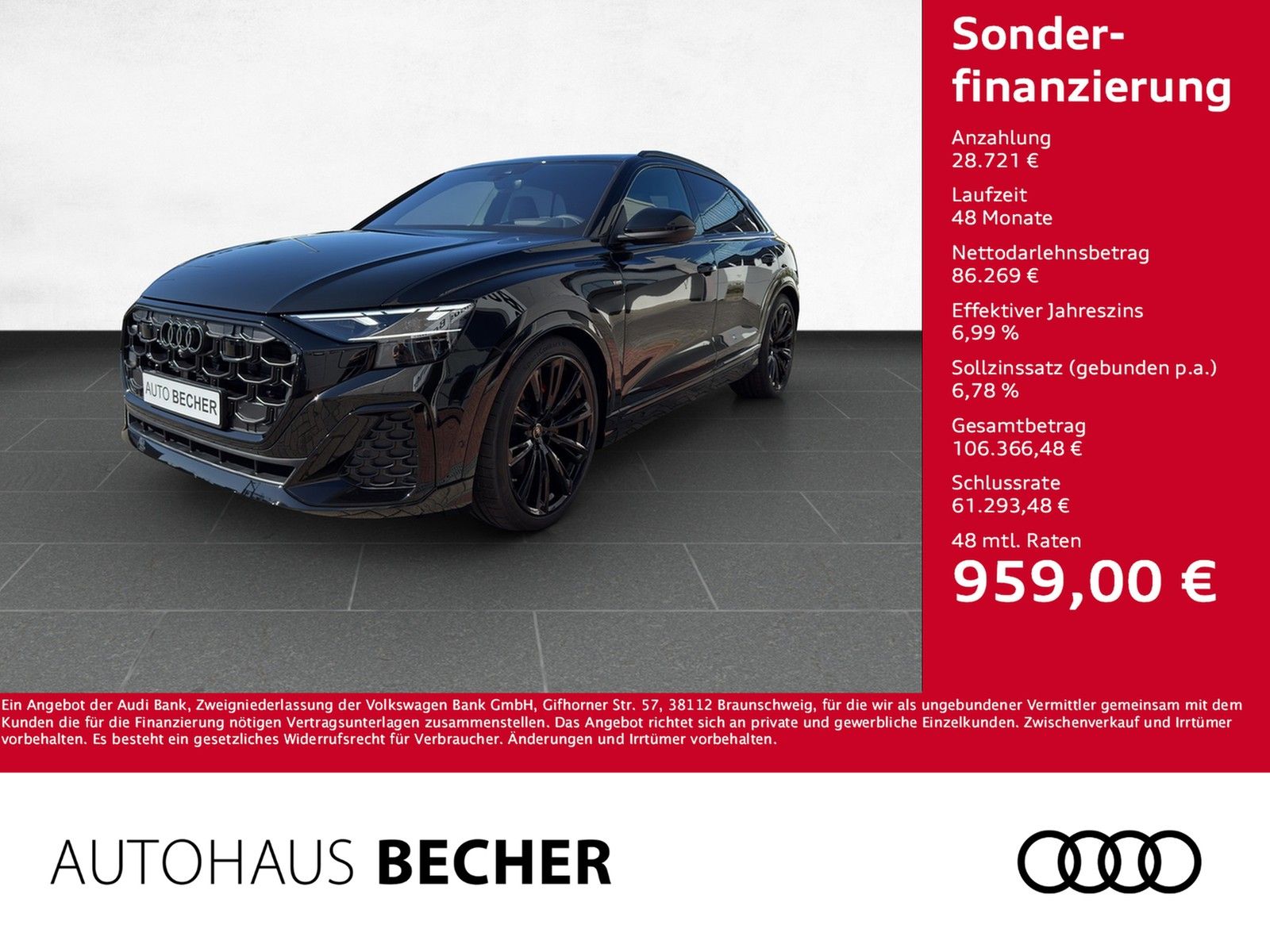 Audi Q8 S-line TDI quattro 210 kW /AHK/Matrix/Pano