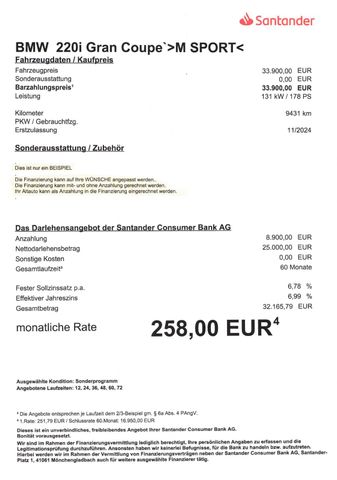 Fahrzeugabbildung BMW 220 Gran Coupé >M SPORT/AUT/LED/Sitzheiz<