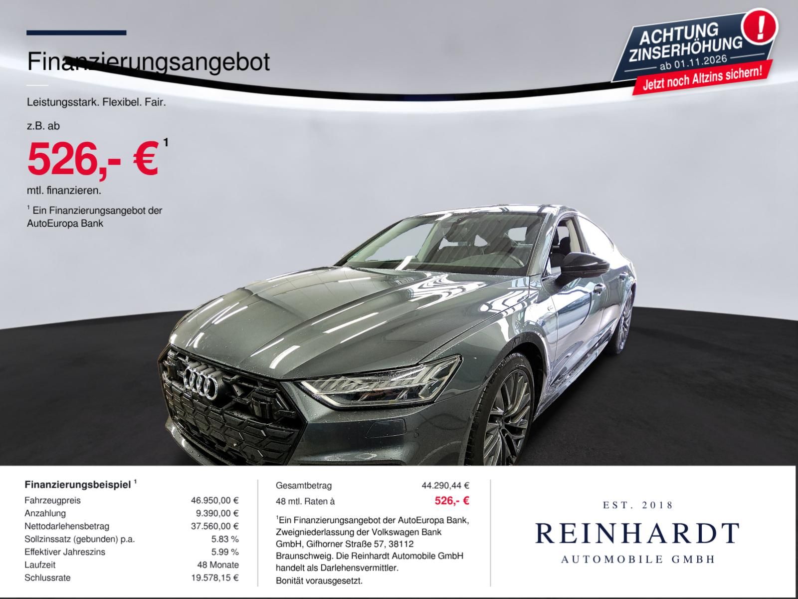 Audi A7 SPORTBACK 50TFSIe S LINE BLACK MATRIX/ACC/360