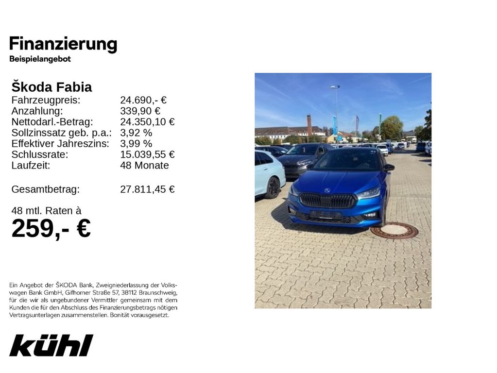 Fabia 1.5 TSI DSG Monte Carlo Navi,LM18,Frontsch