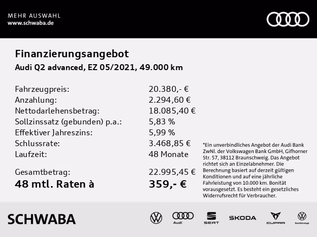 Audi Q2 advanced 35 TFSI S tr. NAV*Sportsitze, миниатюра 4