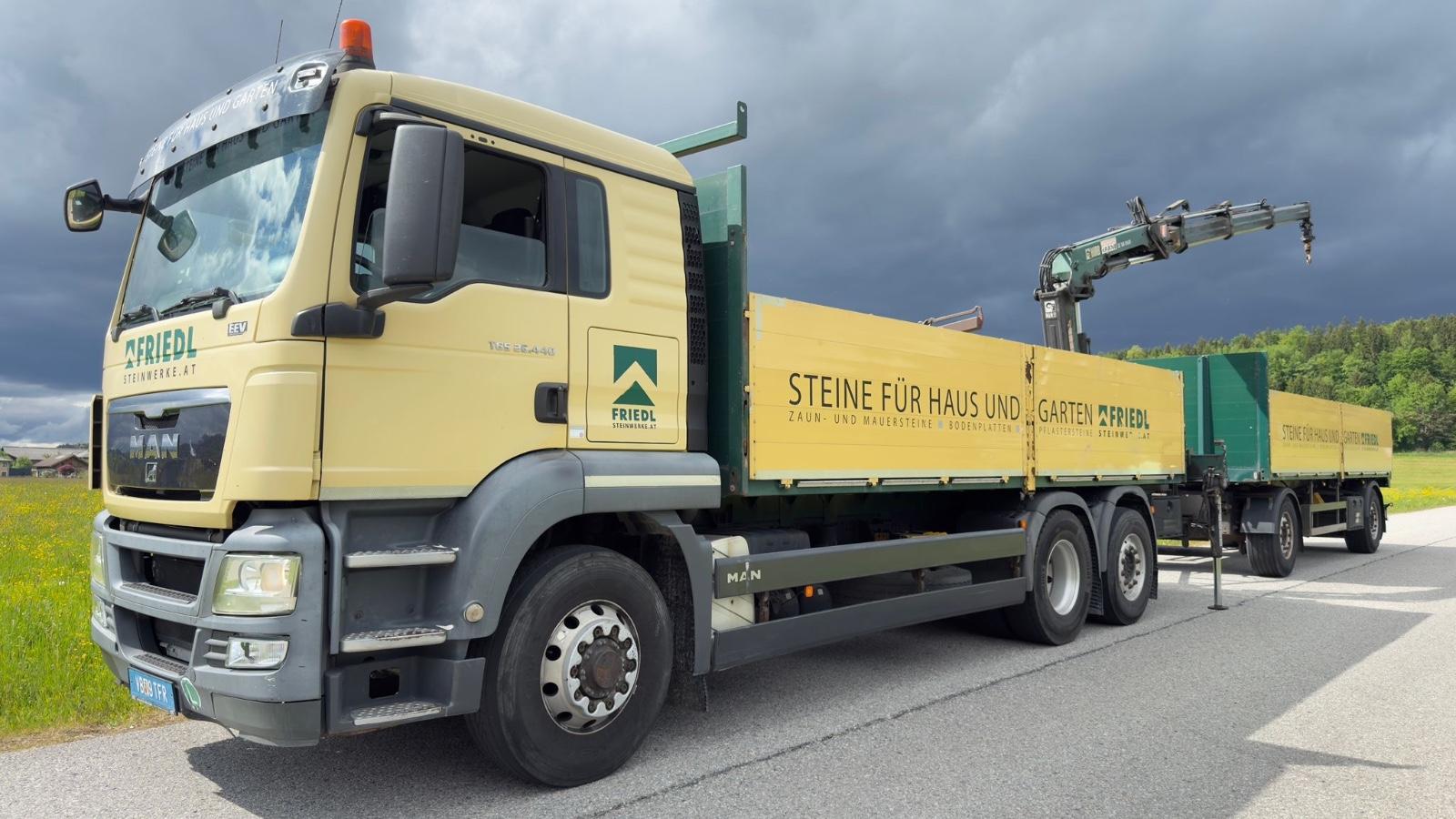 MAN TGS 26.440 6X4 HYDRO + HIAB 166 E S-3 + ANHÄNGER