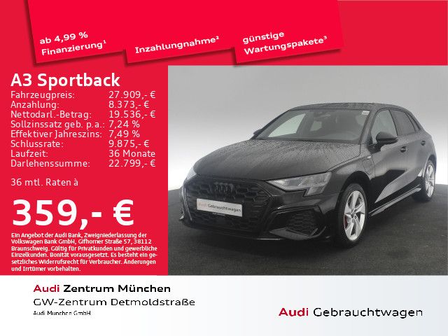 Audi A3 Sportback 45 TFSI e S tronic S line B&O/Virtu