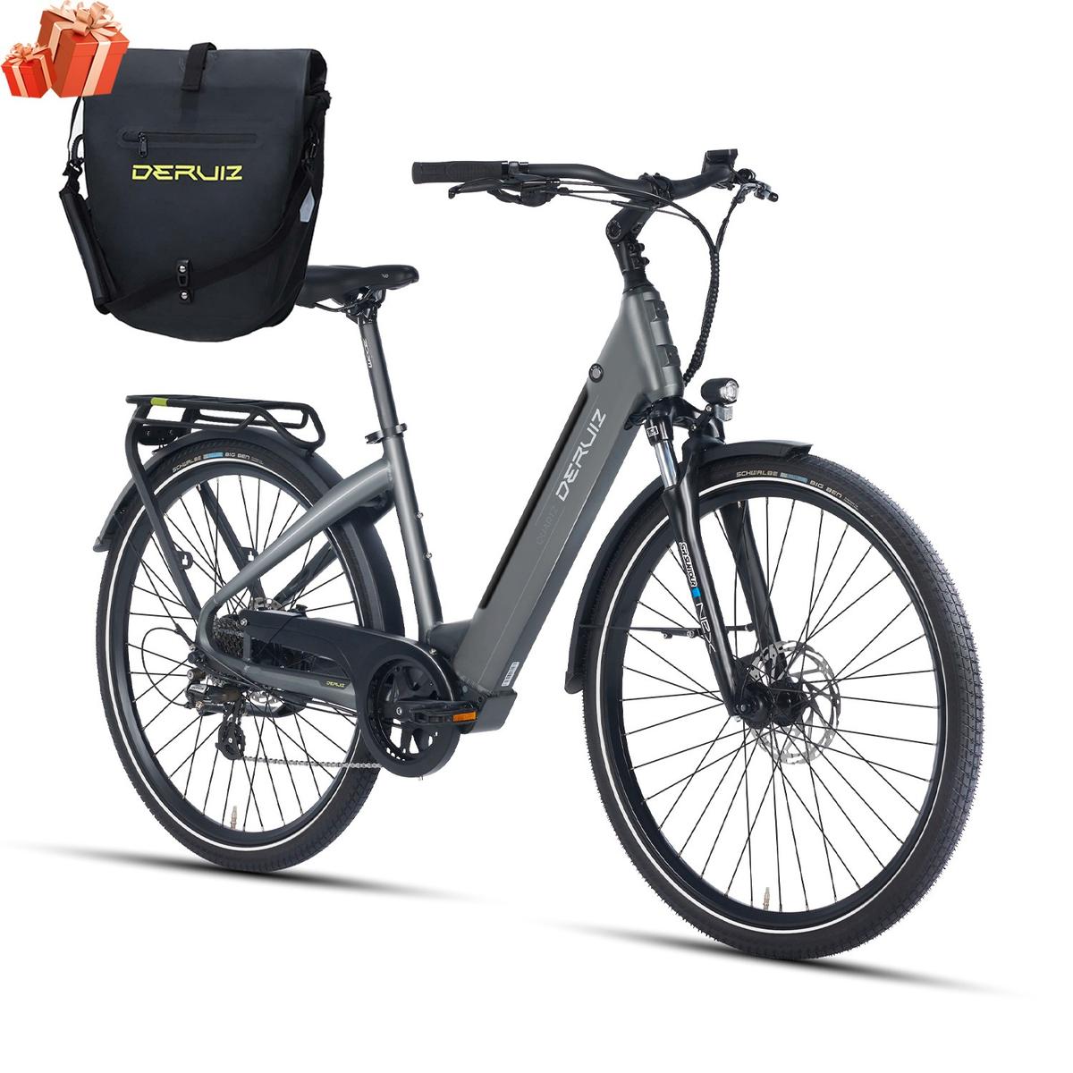 Deruiz Quarz-grau City E-bike