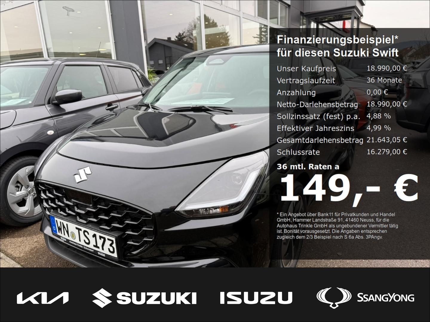 Suzuki Swift Comfort+ 149,-€/MTL. OHNE ANZAHLUNG!! Navi