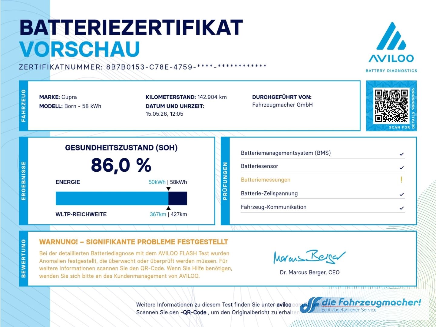 Fahrzeugabbildung CUPRA Born 150 kW Digitales Cockpit Massagesitze LED M