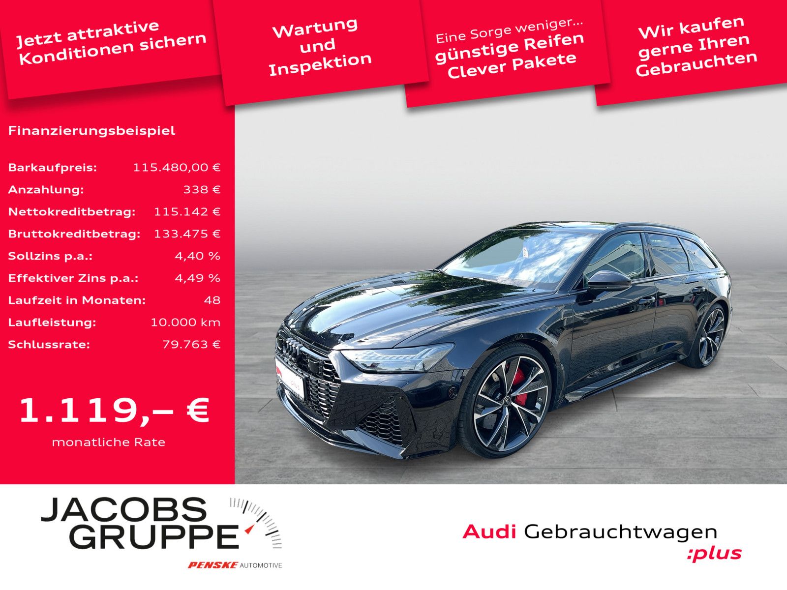 AUDI RS6 All Black/RS-AGA/280km/h/Pano/HD Matrix/Lase