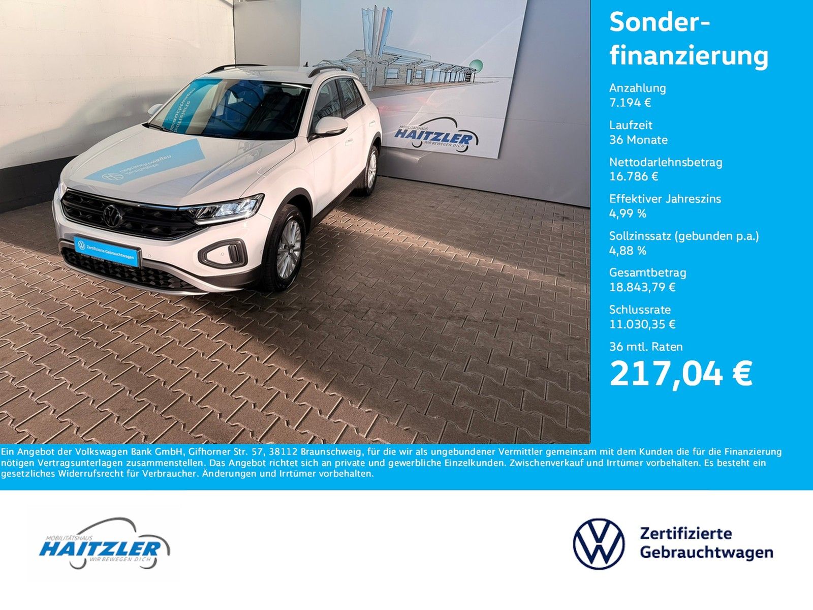 Fahrzeugabbildung Volkswagen T-Roc Life 1,5 TSI DSG +Discover Media +App-Con.