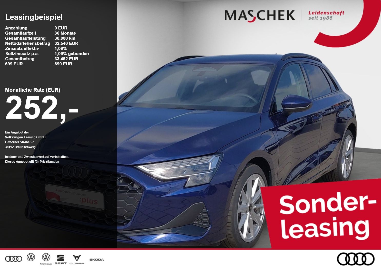 Audi A3 Sportback 40 TFSI e AHK Black R-C