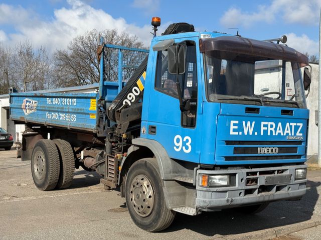 Iveco 150E Dreiseiten Kipper mit HIAB 090 AW KRAN