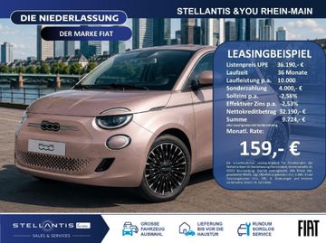 Fiat Leasingangebot: Fiat 500e La Prima LED Navi JBL CarPlay RFK