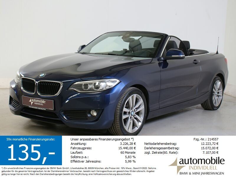 BMW 220d Cabrio Advant 1.Hd Navi H&amp;K Xen Kamera PDC