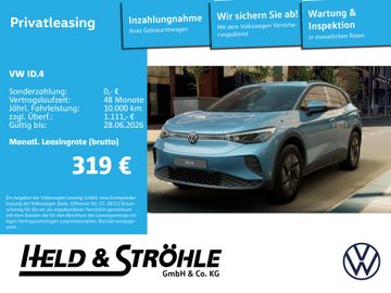 Volkswagen Leasingangebot: Volkswagen ID.4 Pure Privatleasing ab 319€ Brutto