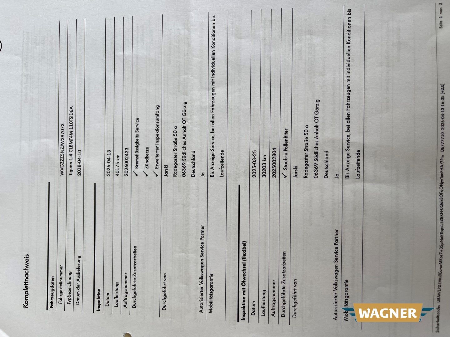 Fahrzeugabbildung Volkswagen Tiguan Comfortline  Automatik 4Motion
