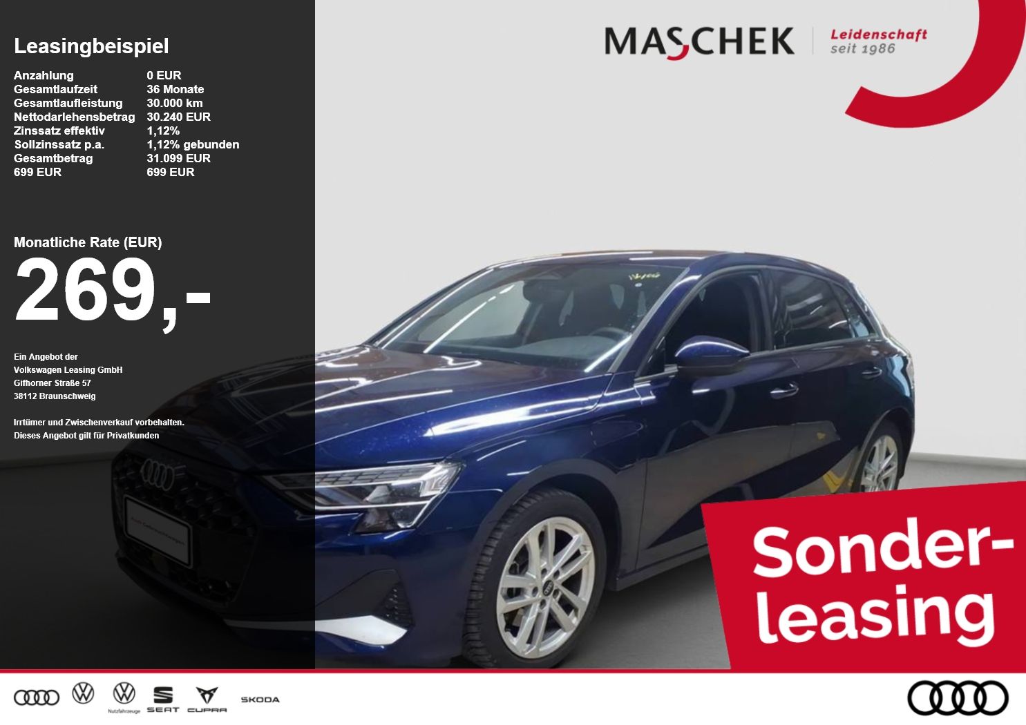 Audi A3 Sportback 40 TFSI e R-Cam Sportsitz Naviplus