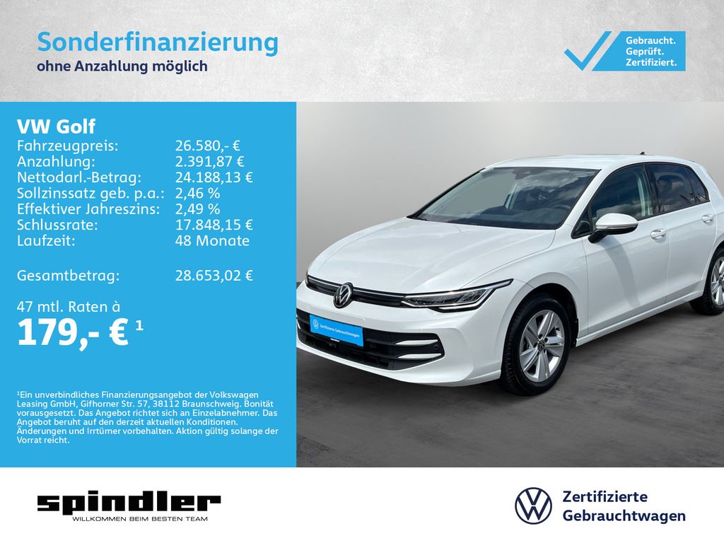 Golf VIII Life 1.5eTSI DSG/ AppConnect, LED, RFK