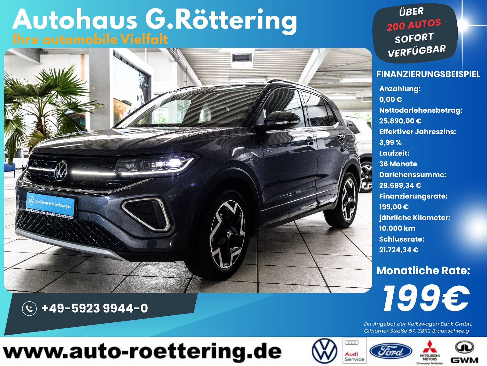 Fahrzeugabbildung Volkswagen T-Cross R-Line 1.5 TSI DSG IQ-LED+AHK+NAV+ACC