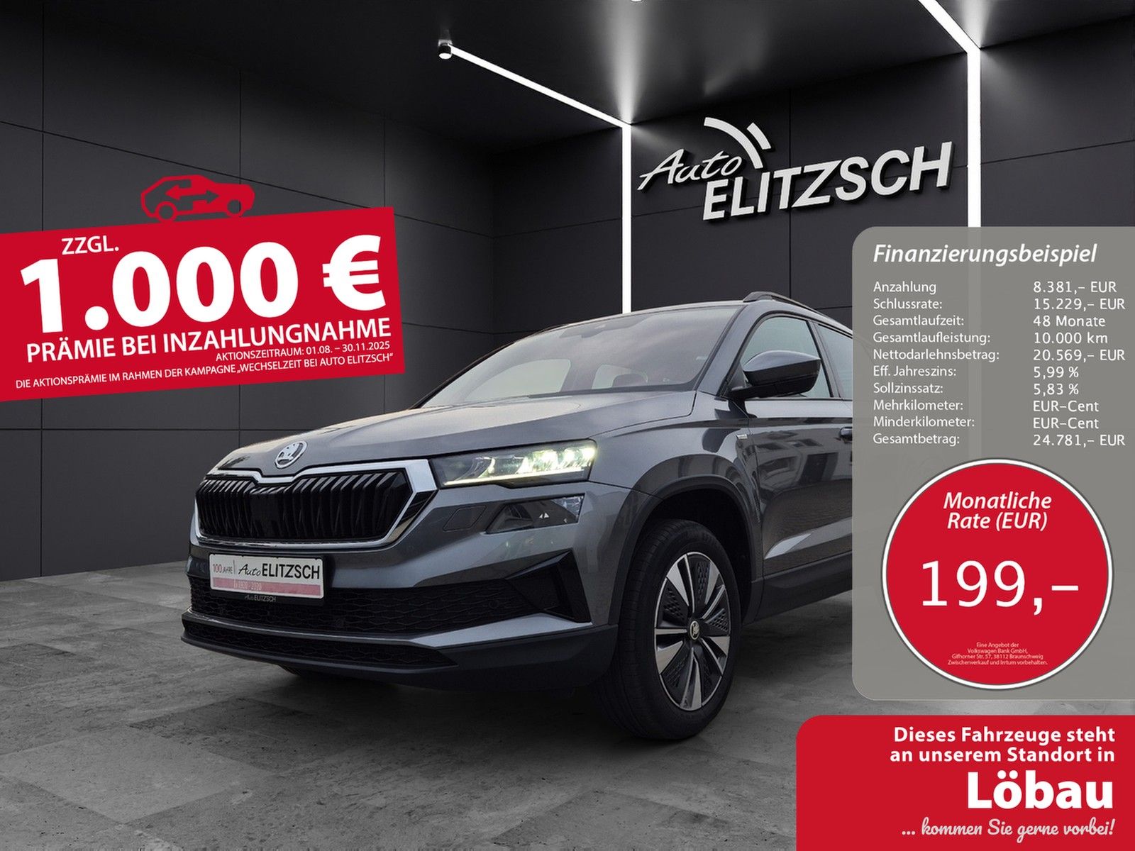 Fahrzeugabbildung SKODA Karoq TSI Tour DSG LED Navi ACC RFK SH