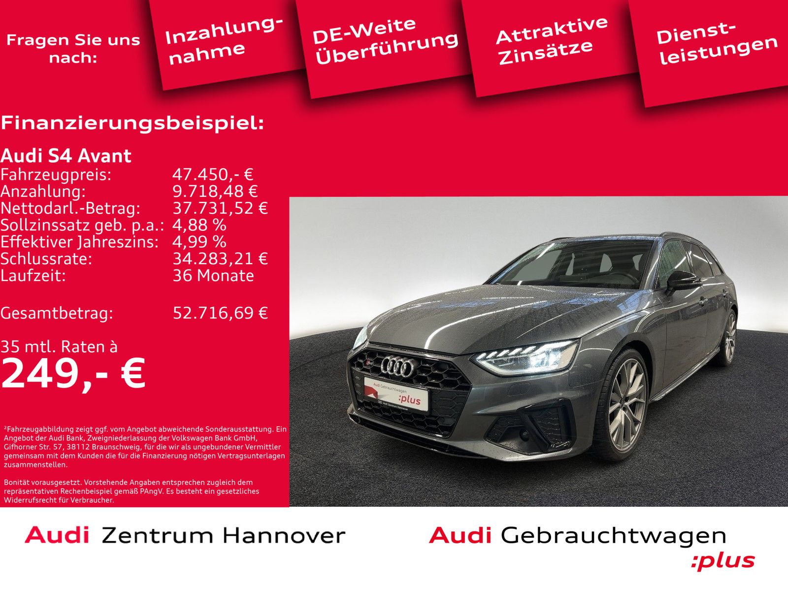 Audi S4 Avant 55 TDI quattro Matrix Pano Head-Up Navi