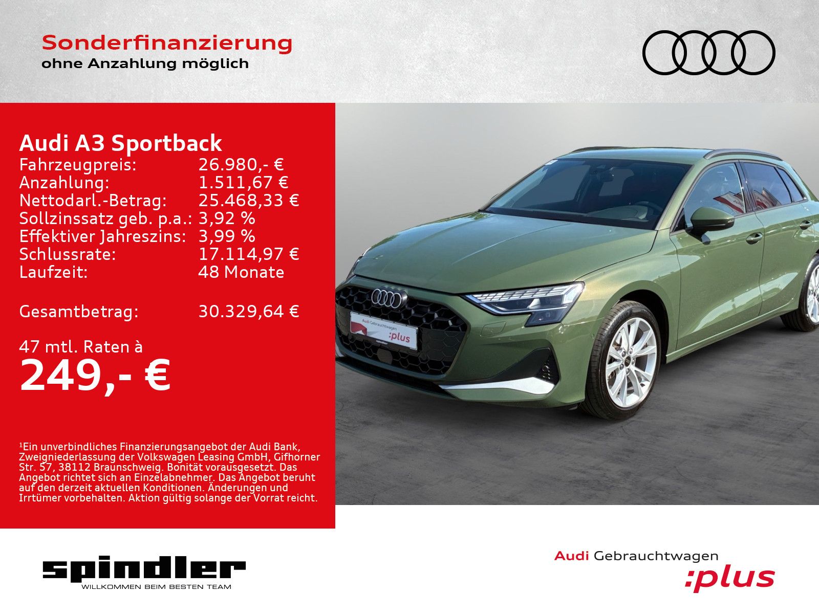 Audi A3 Sportback advanced 30TFSI S-tronic/ Navi, LED