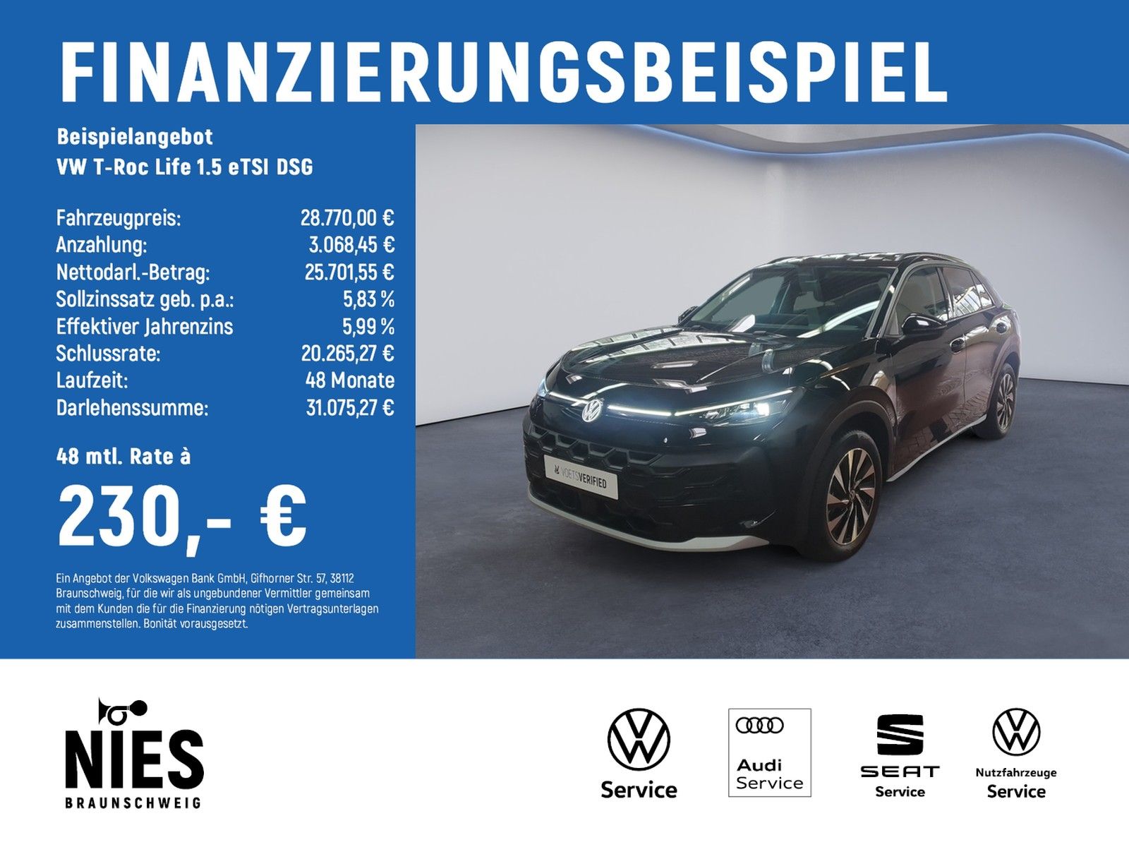 Volkswagen T-Roc Life 1.5 eTSI DSG RearView+ACC+LED