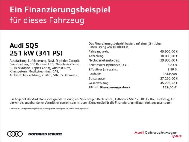 Audi SQ5 TDI AIR SUSPENSION B&O 360 MATRIX 21 ZOLL foto 2
