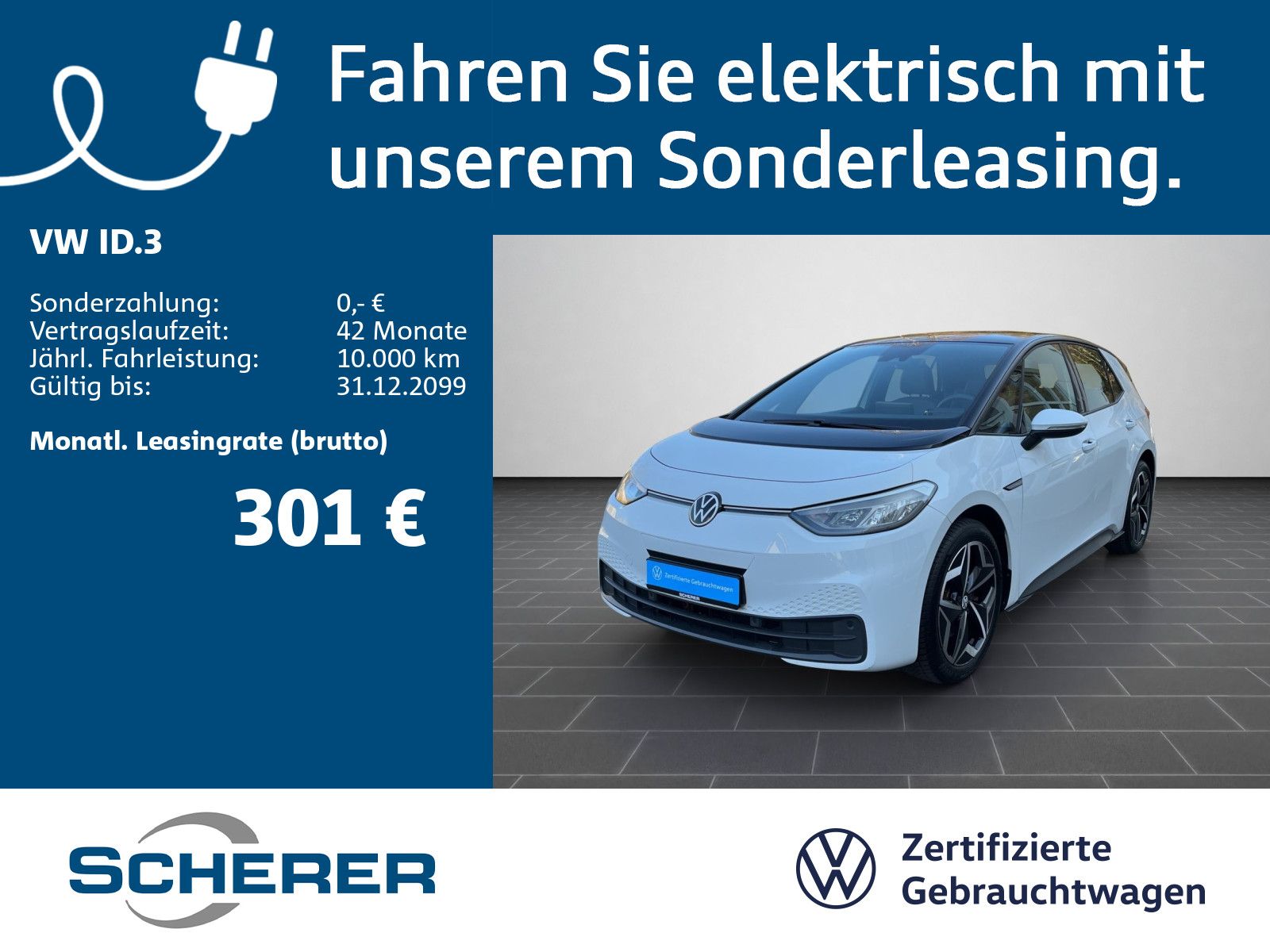 Volkswagen ID.3 Pure Performance 45 kWh, 1,99%, NAVI, LED,