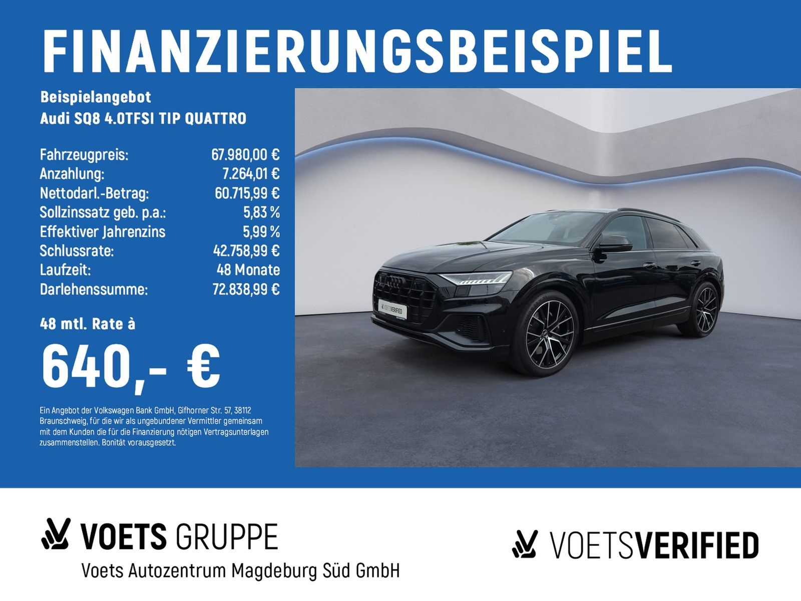 Audi SQ8 4.0TFSI TIP QUATTRO MATRIX+PANO+NAVI+AHK+B&O