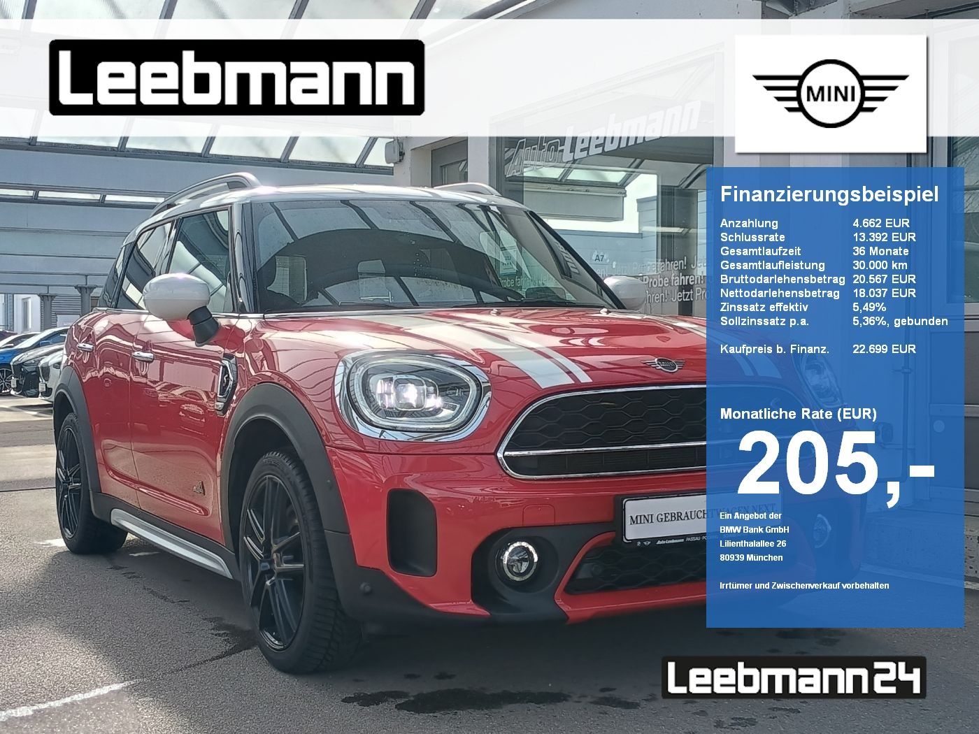 MINI Cooper S Countryman ALL4 Chili+ AHK 2.J.GARANTIE