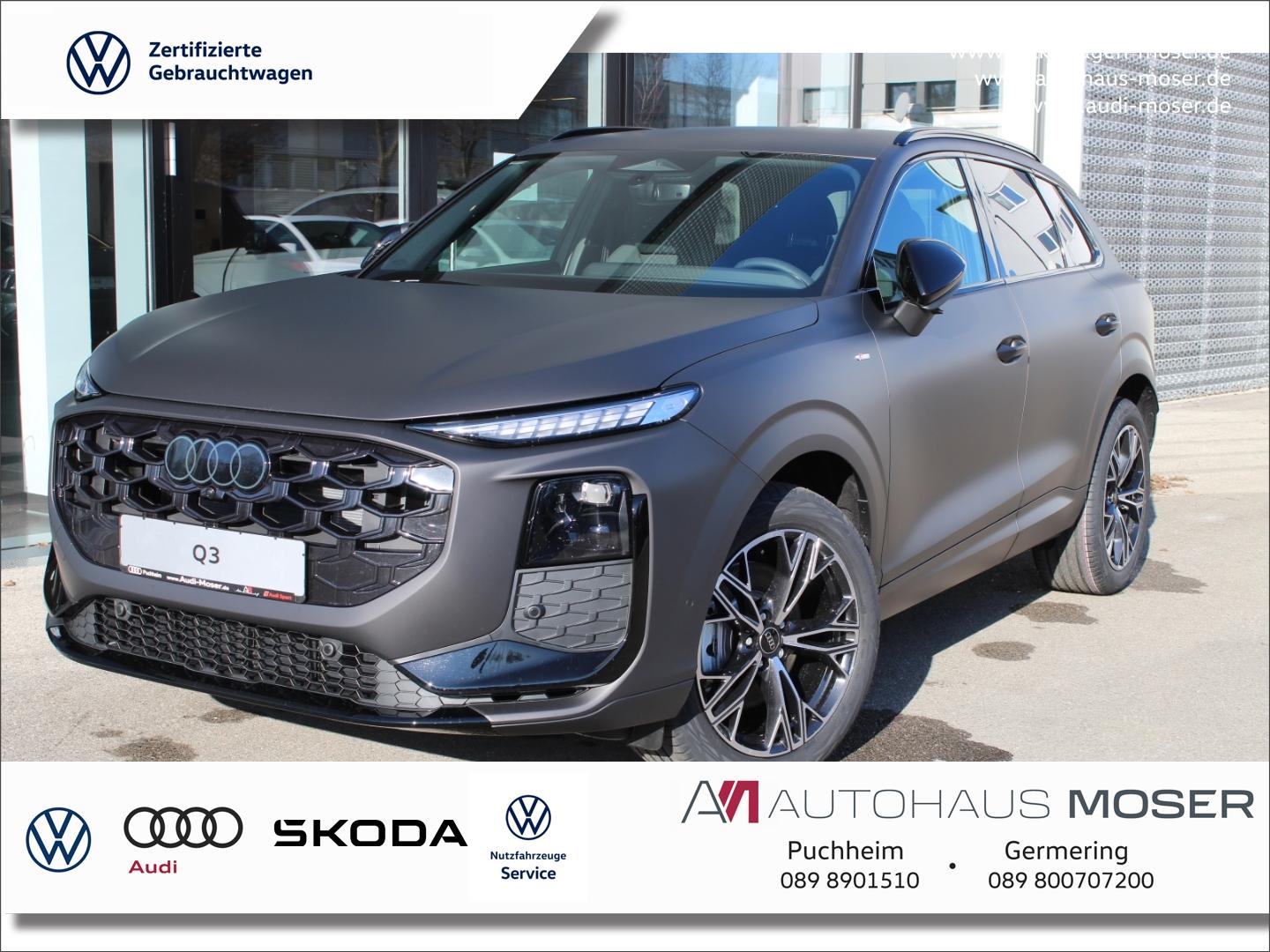 Audi Q3 qu.Str. S-Line*Tech+*Black*Matt*Leder*Sofort!