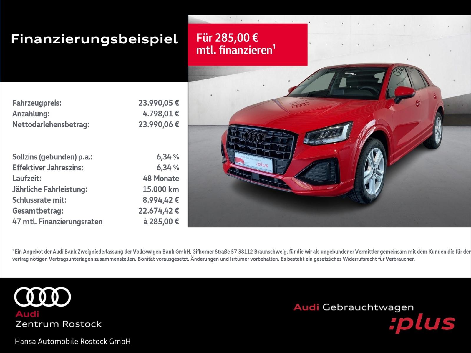 Audi Q2 35 TFSI S tronic+Led+Carplay+Ambiente+Shz+Opt
