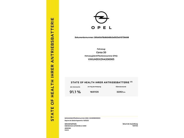 Opel Corsa F e Basis Verkehrsschilder-Assistent PDC